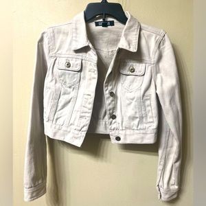 Cropped Denim Jacket Small Ivory